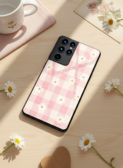Daisy Bloom Premium Glass Back Cover For Galaxy S, A, M & F Series