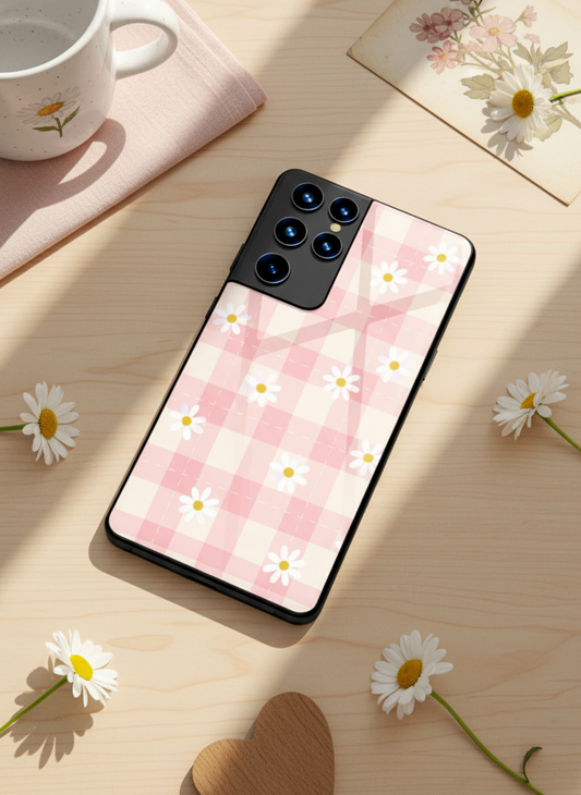 Daisy Bloom Premium Glass Back Cover For Galaxy S, A, M & F Series