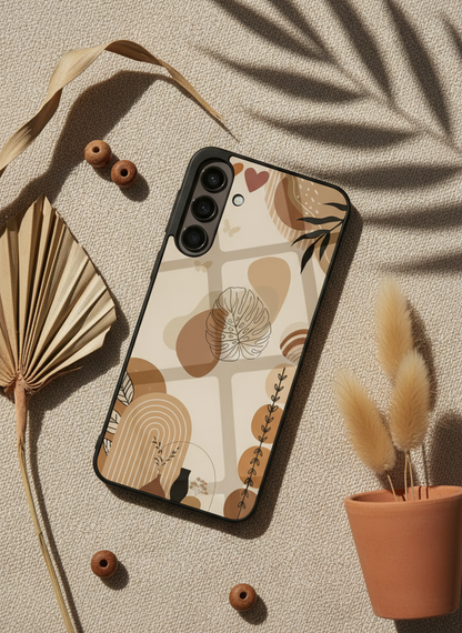 Organic Aura Premium Glass Back Cover For Galaxy S, A, M & F Series