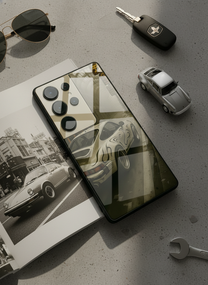 Urban Racer Premium Glass Back Cover For Galaxy S, A, M & F Series