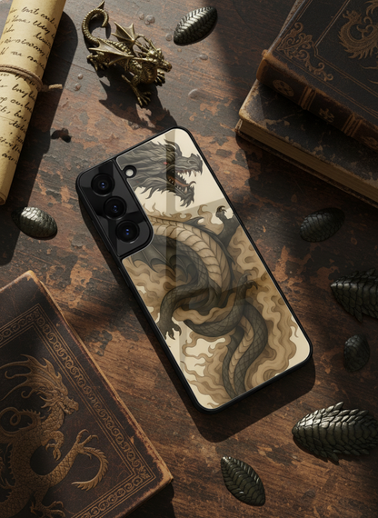Dragon Premium Glass Back Cover For Galaxy S, A, M & F Series