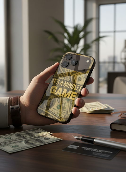 Money Mindsete Premium Glass Back Cover For iPhone 11-17 Models