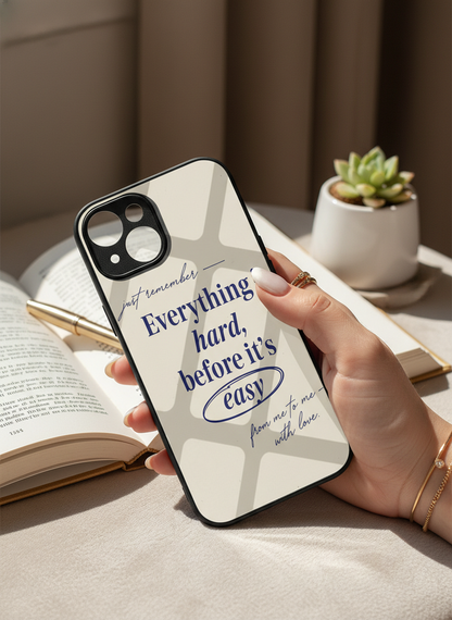 Soft Reminder Premium Glass Back Cover For iPhone 11-17 Models