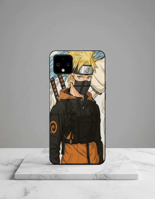 Stealthy Naruto Premium Glass Back Cover For Google Pixel 7,8,9,10 Series
