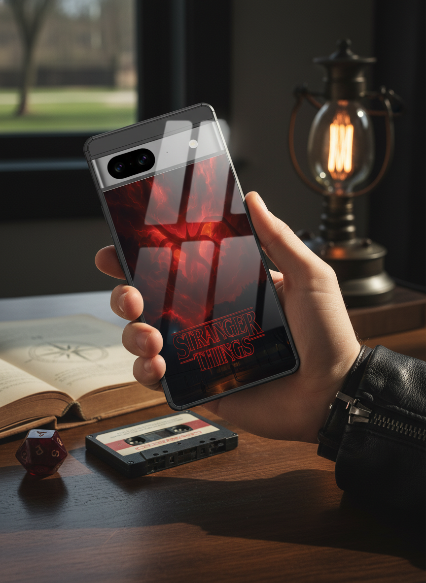 STRANGER THINGS- The Dark Overlord Premium Glass Back Cover For Google Pixel 7,8,9,10 Series