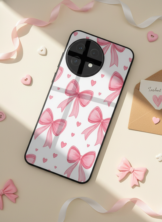 Bow Bliss Premium Glass Back Cover For One Plus 13, 12, 11, 10, Nord Series