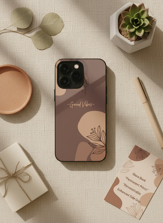 Calm Aura Premium Glass Back Cover For iPhone 11-17 Models