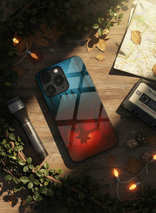 STRANGER THINGS- ShadowSplit Premium Glass Back Cover For iPhone 11-17 Models