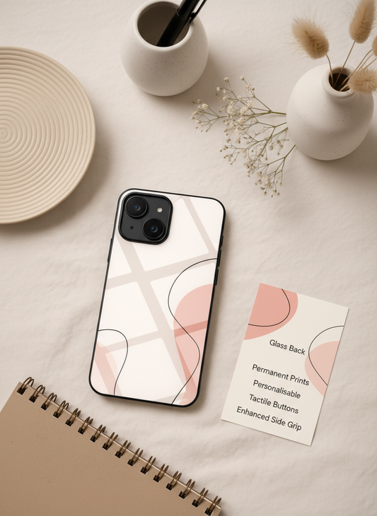 Clean Girl Aesthetics Premium Glass Back Cover For iPhone 11-17 Models