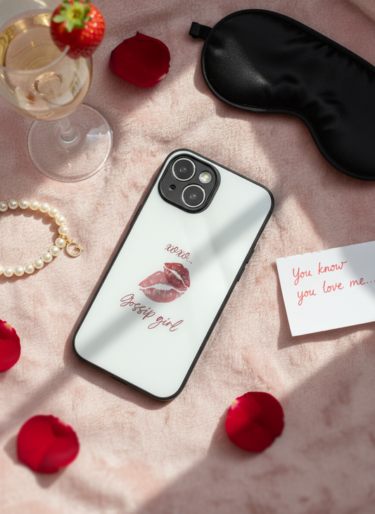 Gossip Girl The Gossip Kiss Premium Glass Back Cover For iPhone 11-17 Models