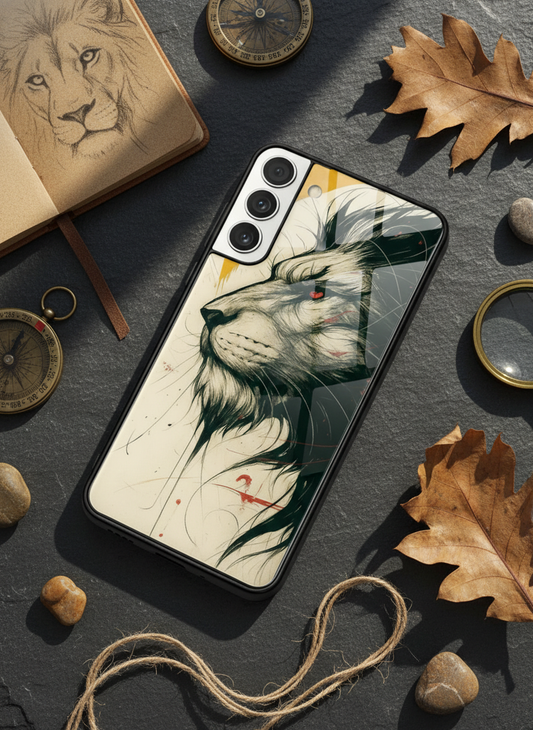 Roar Within Premium Glass Back Cover For Galaxy S, A, M & F Series