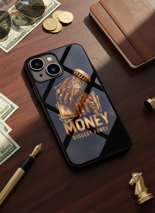 Cash Command Premium Glass Back Cover For iPhone 11-17 Models