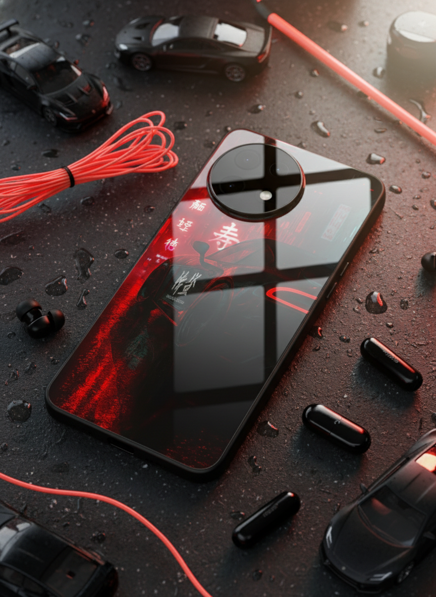 Aesthetic Car Focus Premium Glass Back Cover For One Plus 13, 12, 11, 10, Nord Serie