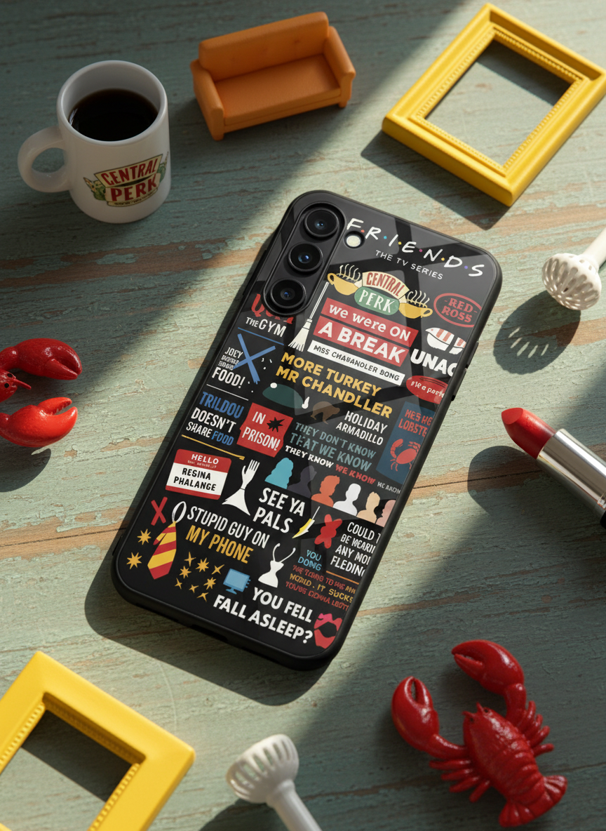 F.R.I.E.N.D.S Premium Glass Back Cover For Galaxy S, A, M & F Series