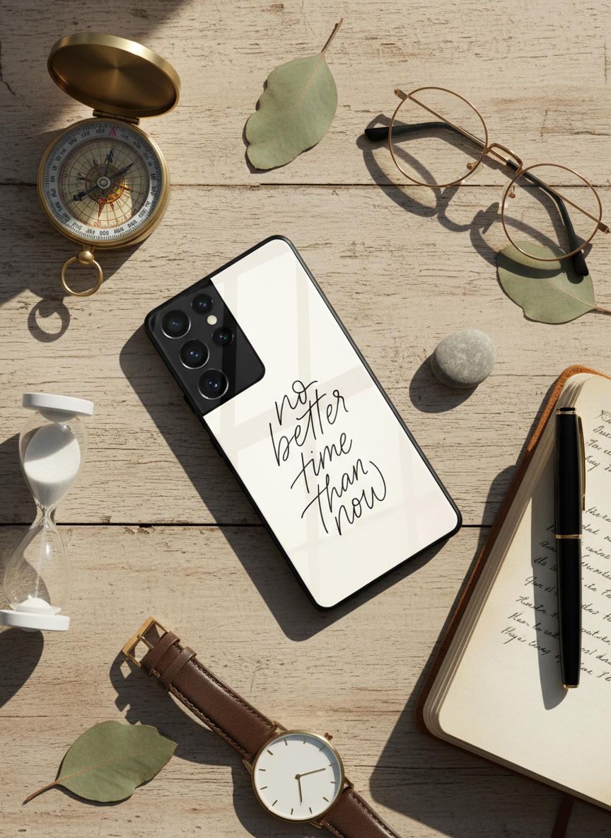 No Better Time Premium Glass Back Cover For Galaxy S, A, M & F Series