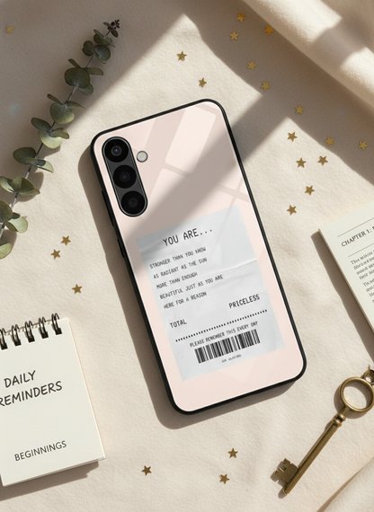 You Are Enough Premium Glass Back Cover For Galaxy S, A, M & F Series