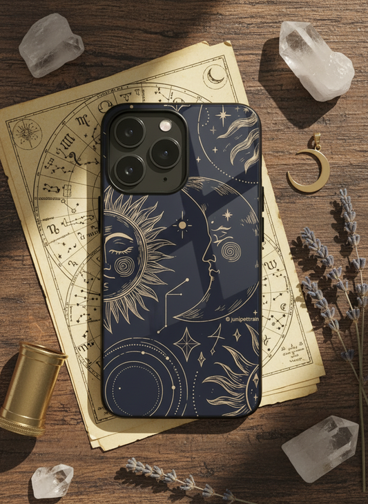 Celestial Dreams Premium Glass Back Cover For iPhone 11-17 Models