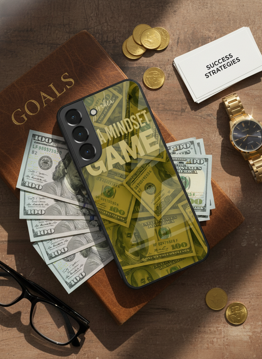 Money Mindset Premium Glass Back Cover For Galaxy S, A, M & F Series