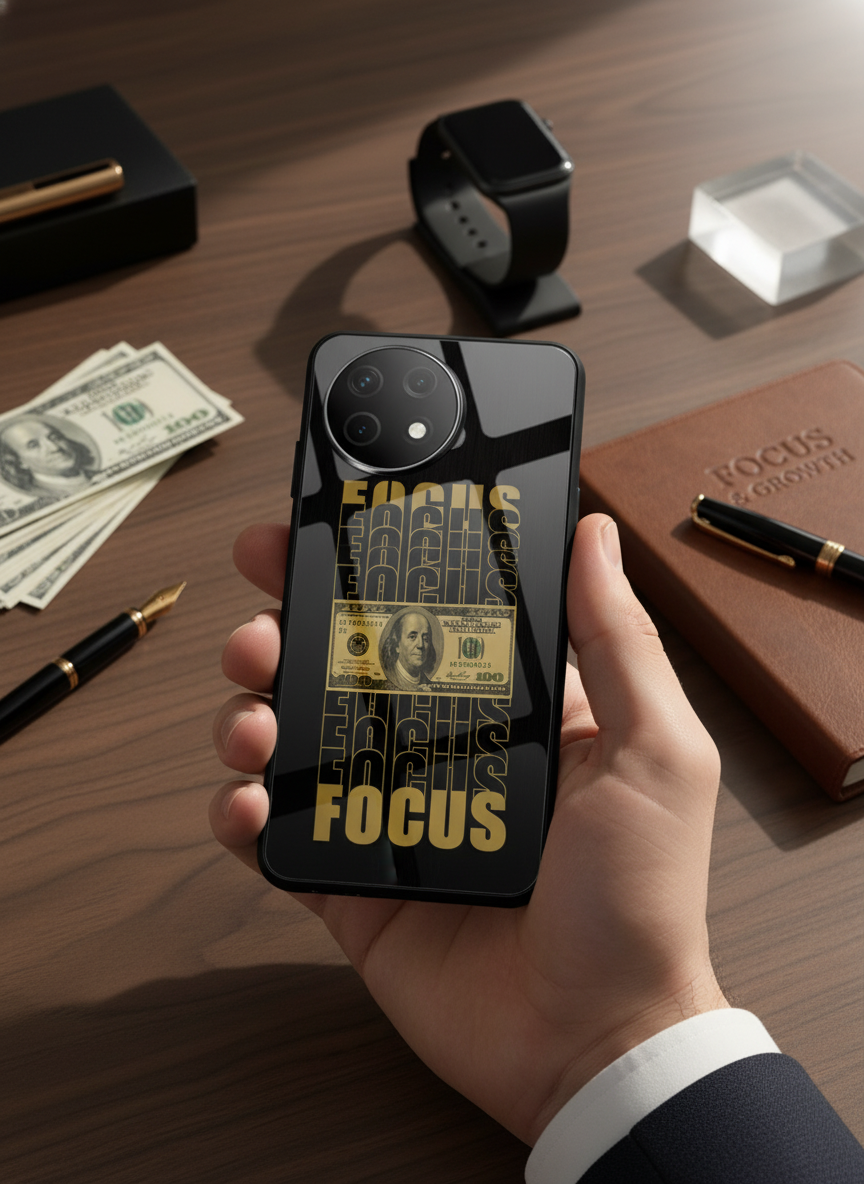 Level Up Focus Premium Glass Back Cover For One Plus 13, 12, 11, 10, Nord Series