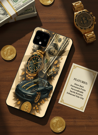 Crypto King Premium Glass Back Cover For Google Pixel 7,8,9,10 Series