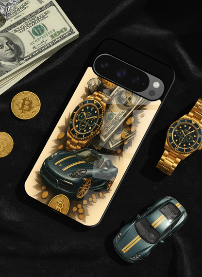Crypto King Premium Glass Back Cover For Google Pixel 7,8,9,10 Series