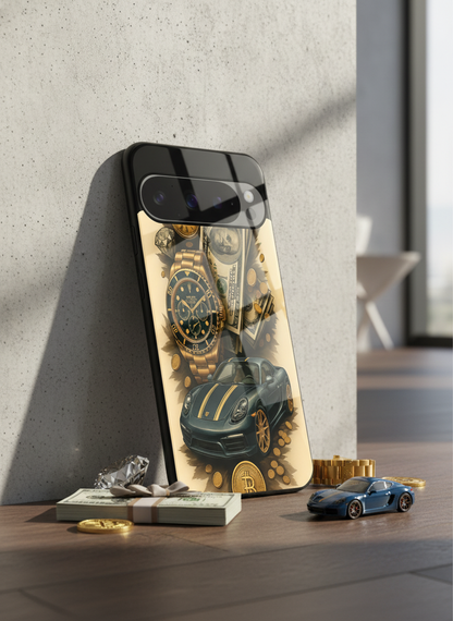 Crypto King Premium Glass Back Cover For Google Pixel 7,8,9,10 Series