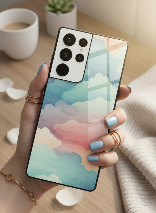 Cloud Of Dreams Premium Glass Back Cover For Galaxy S, A, M & F Series