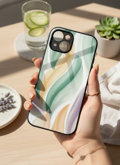 Artistic Touch Premium Glass Back Cover For iPhone 11-17 Models