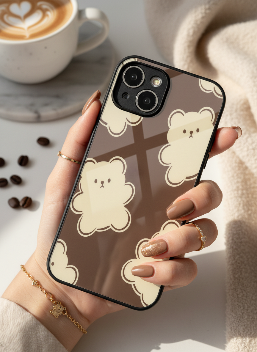 Teddy Overload Premium Glass Back Cover For iPhone 11-17 Models