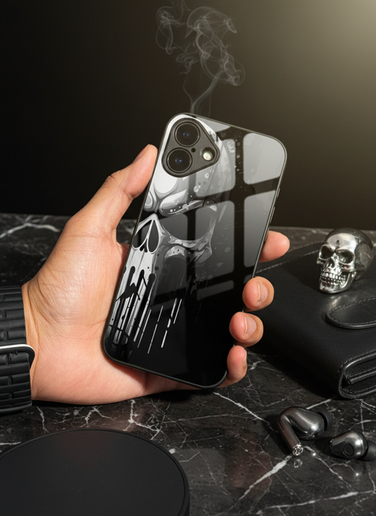 Deathmark Premium Glass Back Cover For iPhone 11-17 Models
