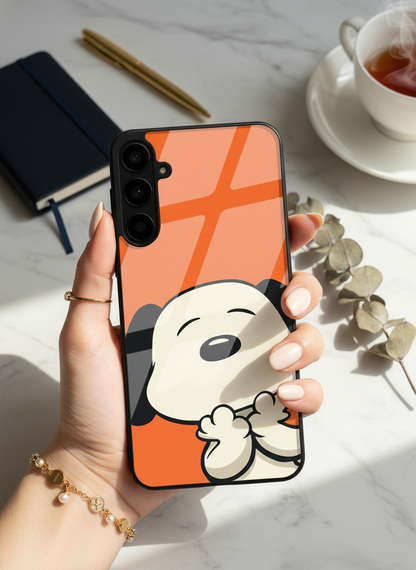 Puppy Love Premium Glass Back Cover For Galaxy S, A, M & F Series