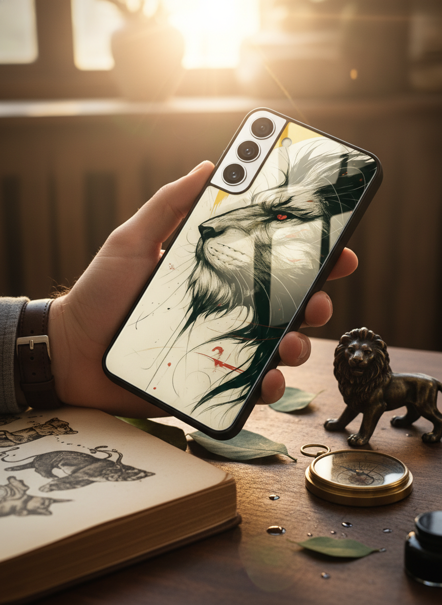 Roar Within Premium Glass Back Cover For Galaxy S, A, M & F Series