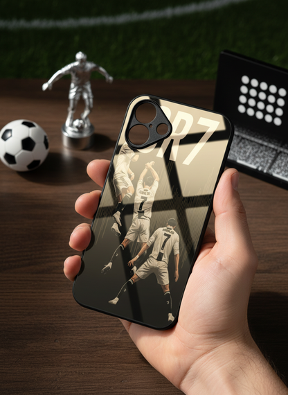 AIR CR7 Premium Glass Back Cover For iPhone 11-17 Models