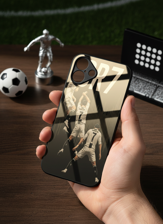 AIR CR7 Premium Glass Back Cover For iPhone 11-17 Models