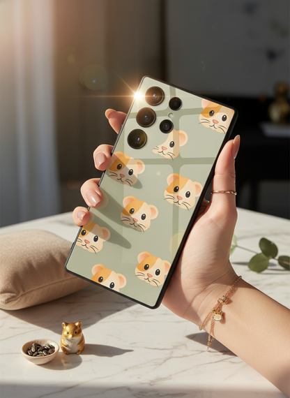 Hello Rabbis Premium Glass Back Cover For Galaxy S, A, M & F Series