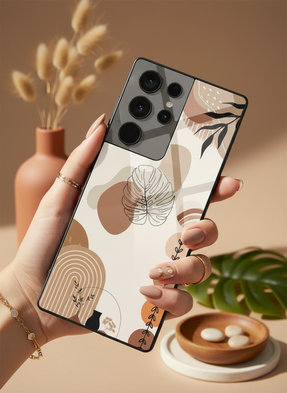 Organic Aura Premium Glass Back Cover For Galaxy S, A, M & F Series