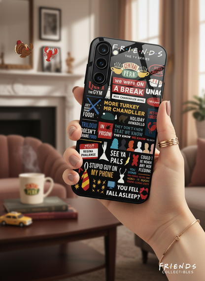 F.R.I.E.N.D.S Premium Glass Back Cover For Galaxy S, A, M & F Series