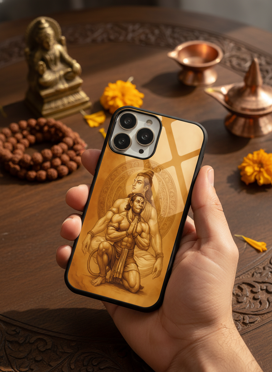 Bhakti Eternal Premium Glass Back Cover For iPhone 11-17 Models
