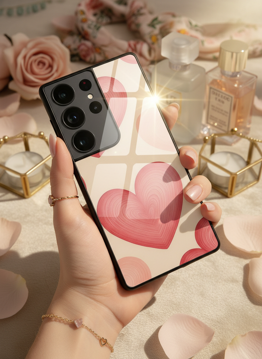 The Candy Hearts Premium Glass Back Cover For Galaxy S, A, M & F Series