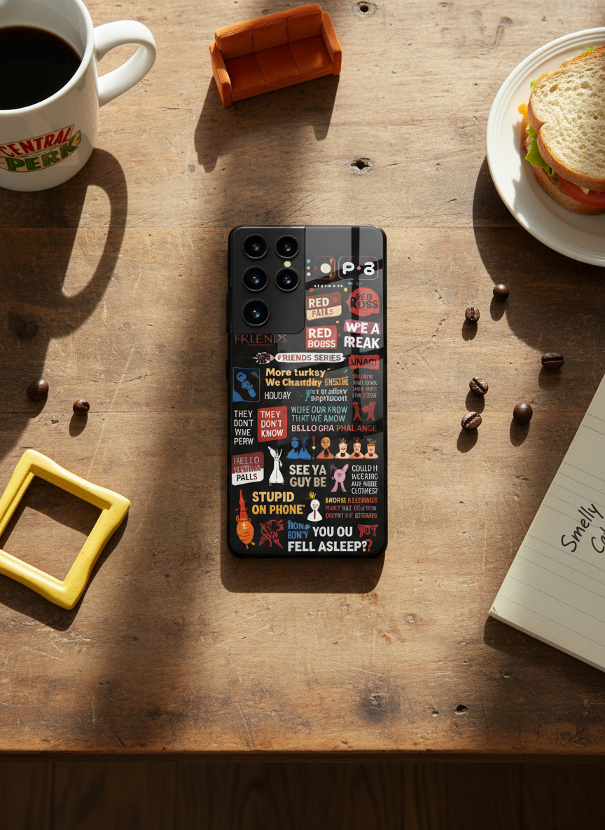 F.R.I.E.N.D.S Premium Glass Back Cover For Galaxy S, A, M & F Series