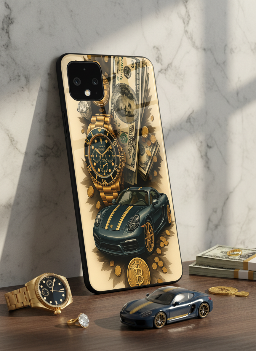 Crypto King Premium Glass Back Cover For Google Pixel 7,8,9,10 Series