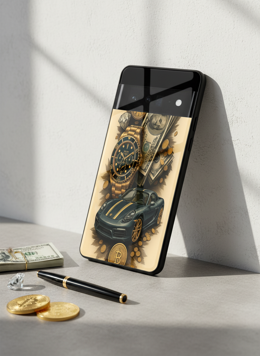 Crypto King Premium Glass Back Cover For Google Pixel 7,8,9,10 Series