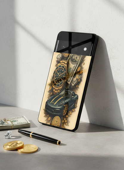Crypto King Premium Glass Back Cover For Google Pixel 7,8,9,10 Series
