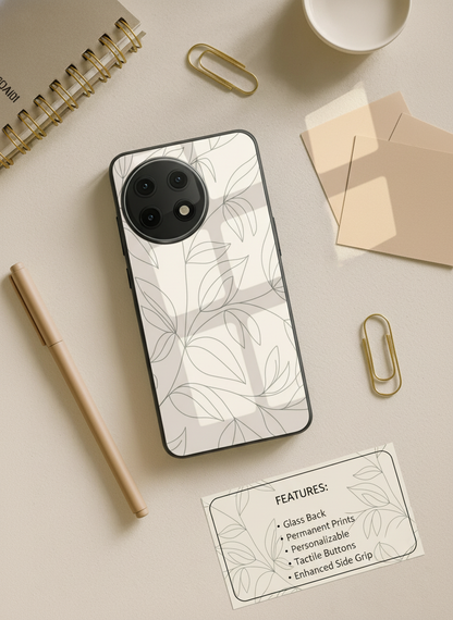 The Petal Sketch Premium Glass Back Cover For One Plus 13, 12, 11, 10, Nord Series