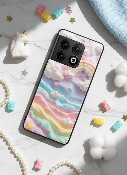 Whimsy Clouds Glass Back Cover For One Plus 13, 12, 11, 10, Nord Series