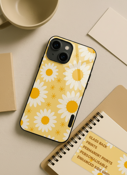 Golden Glow Premium Glass Back Cover For iPhone 11-17 Models