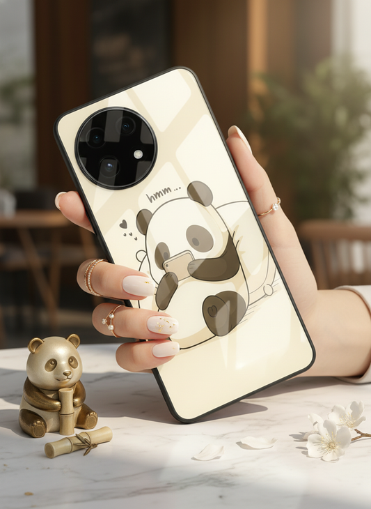 HMM Panda Glass Back Cover For One Plus 13, 12, 11, 10, Nord Series