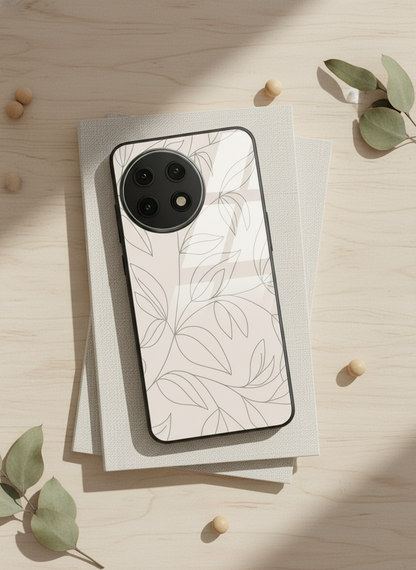 The Petal Sketch Premium Glass Back Cover For One Plus 13, 12, 11, 10, Nord Series