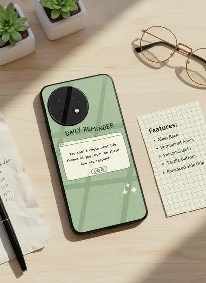 Respond Mode Glass Back Cover For One Plus 13, 12, 11, 10, Nord Series