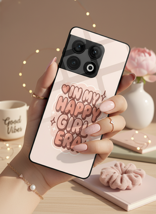 Happy Girl Era Premium Glass Back Cover For One Plus 13, 12, 11, 10, Nord Series